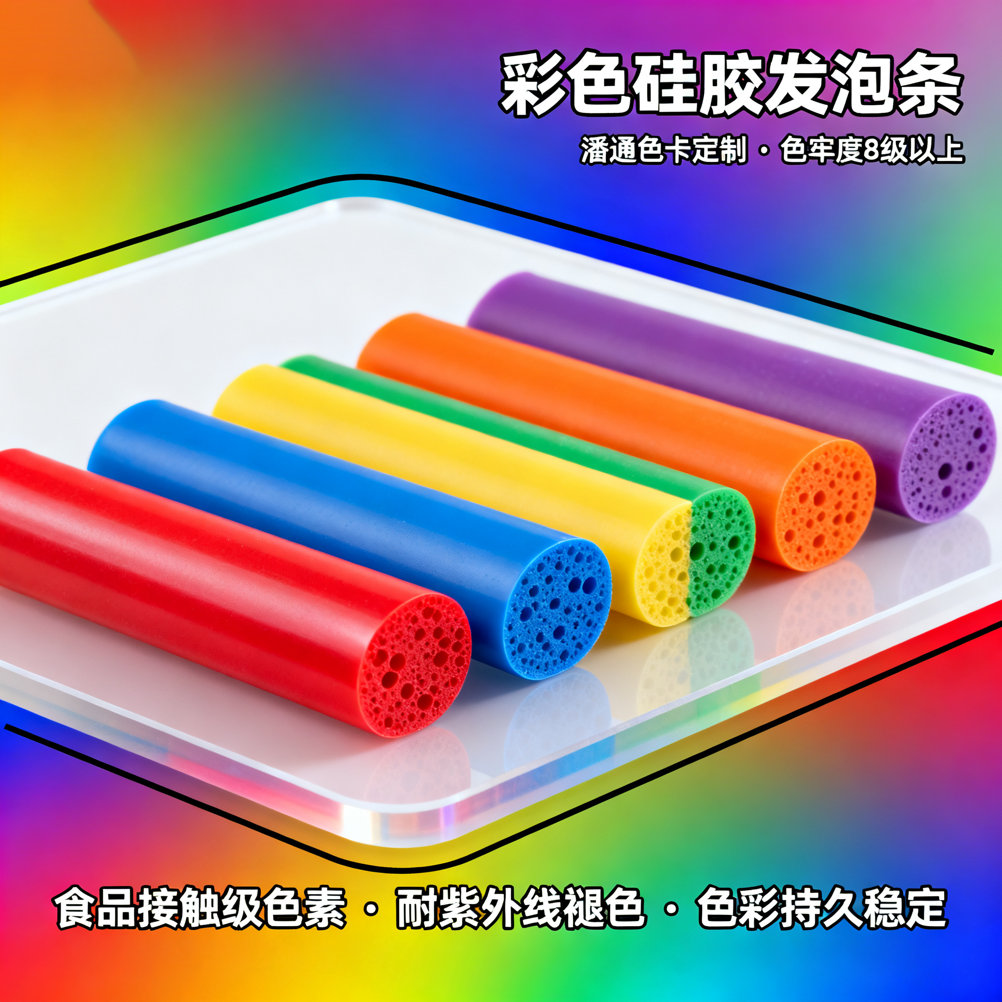 彩色硅胶发泡条