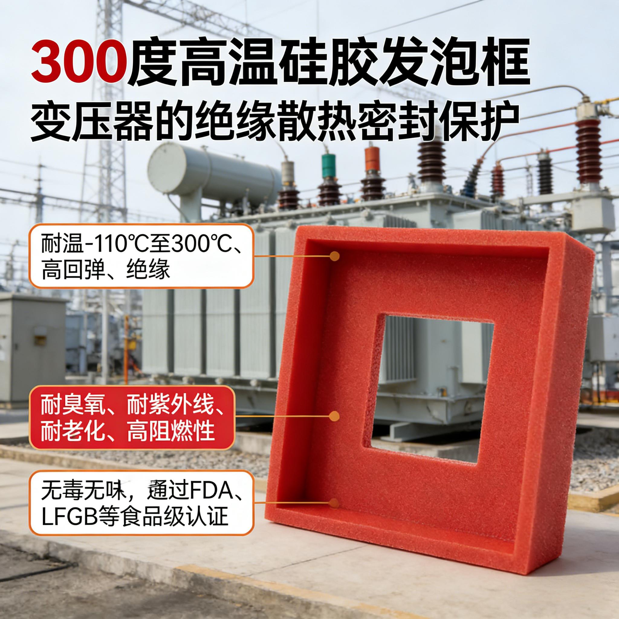 300度高温硅胶发泡框